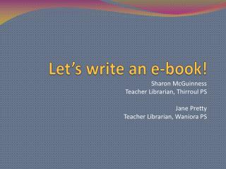 Let’s write an e-book!