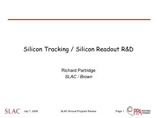 Silicon Tracking / Silicon Readout R&amp;D