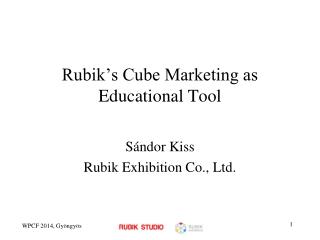Rubik’s Cube Marketing as Educational Tool