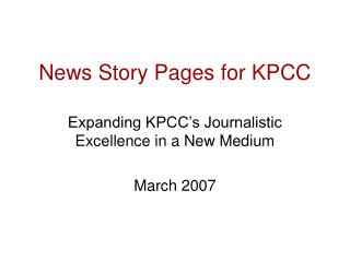 News Story Pages for KPCC