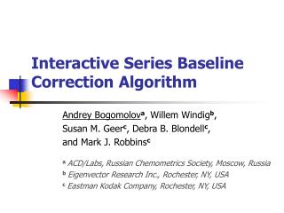 Interactive Series Baseline Correction Algorithm