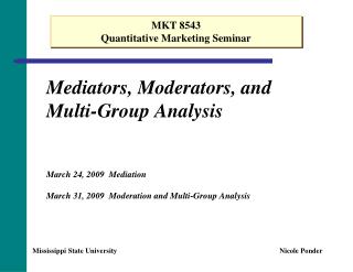 MKT 8543 Quantitative Marketing Seminar