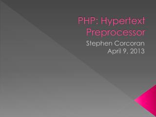 PHP: Hypertext Preprocessor