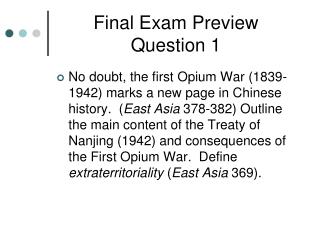 Final Exam Preview Question 1