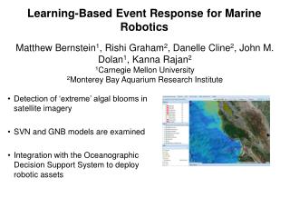 Learning-Based Event Response for Marine Robotics