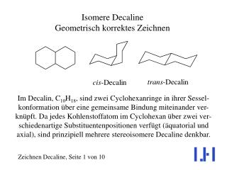 Isomere Decaline Geometrisch korrektes Zeichnen