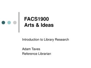 FACS1900 Arts &amp; Ideas