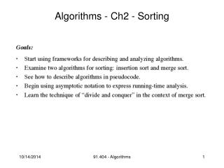 Algorithms - Ch2 - Sorting
