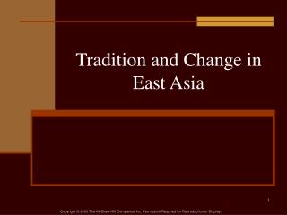 Tradition and Change in East Asia