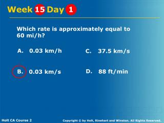 Which rate is approximately equal to 60 mi/h?