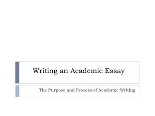 Writing an Academic Essay