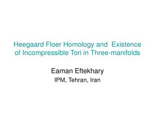 Heegaard Floer Homology and Existence of Incompressible Tori in Three-manifolds