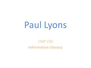 Paul Lyons