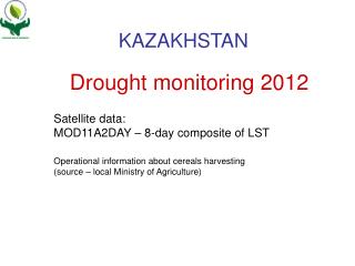 Drought monitoring 2012