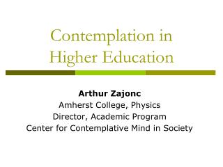 Contemplation in Higher Education