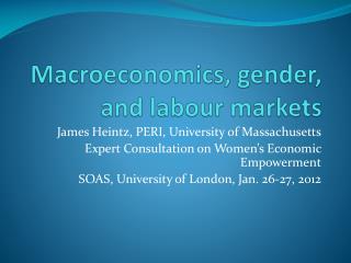 Macroeconomics, gender, and labour markets
