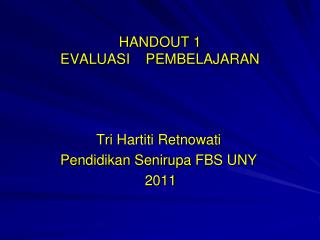 HANDOUT 1 EVALUASI PEMBELAJARAN