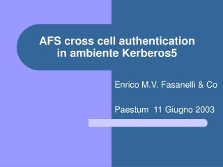 AFS cross cell authentication in ambiente Kerberos5