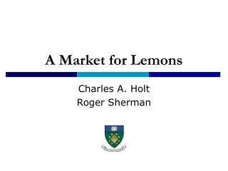 A Market for Lemons