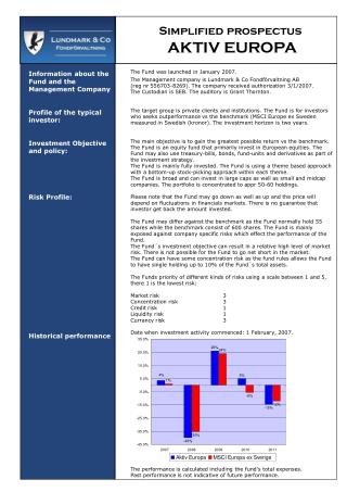 Simplified prospectus AKTIV EUROPA