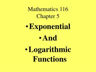 Mathematics 116 Chapter 5