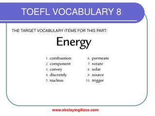 TOEFL VOCABULARY 8