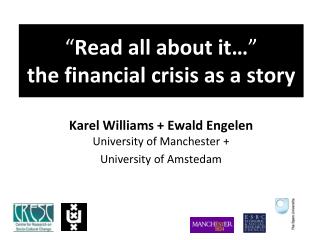 “ Read all about it… ” the financial crisis as a story