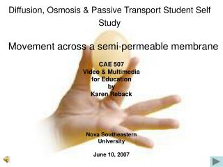 Diffusion, Osmosis &amp; Passive Transport Student Self Study