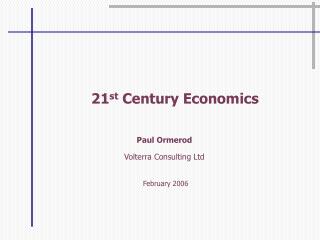 21 st Century Economics