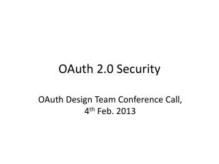 OAuth 2.0 Security