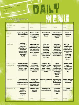 Week ending 17 TH May 2013