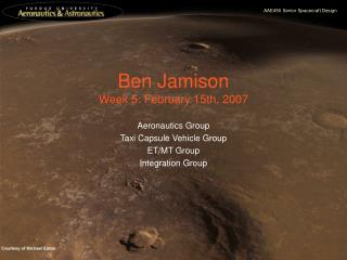 Ben Jamison Week 5: February 15th, 2007