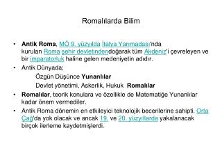 Romalılarda Bilim