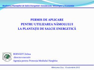 Reali zarea Plantaţiilor de Salcie Energetică- Considerente Tehnologice şi Economice