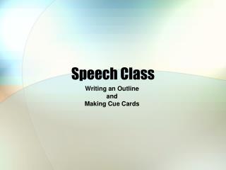 Speech Class