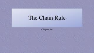The Chain Rule