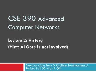 CSE 390 Advanced Computer Networks