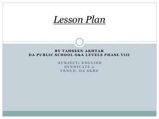 Lesson Plan