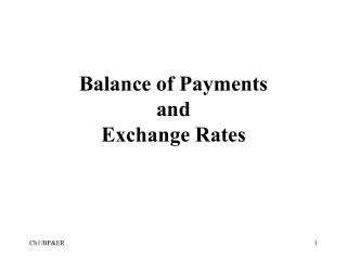 Balance of Payments and Exchange Rates