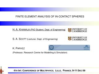 FINITE ELEMENT ANALYSIS OF IN-CONTACT SPHERES