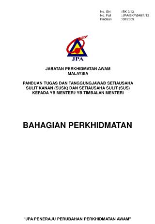 BAHAGIAN PERKHIDMATAN