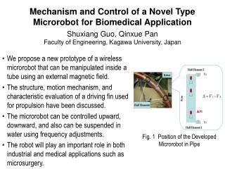 Mechanism and Control of a Novel Type Microrobot for Biomedical Application