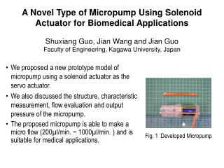 A Novel Type of Micropump Using Solenoid Actuator for Biomedical Applications
