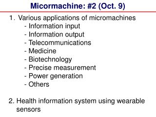 Micormachine: #2 (Oct. 9)
