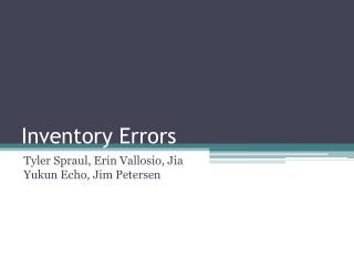 Inventory Errors