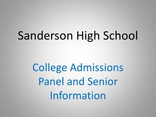 Sanderson High School