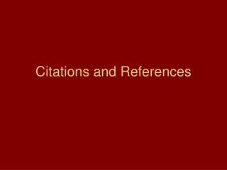 Citations and References