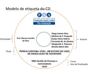 Modelo de etiqueta do CD