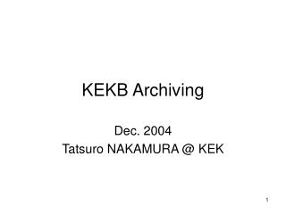 KEKB Archiving