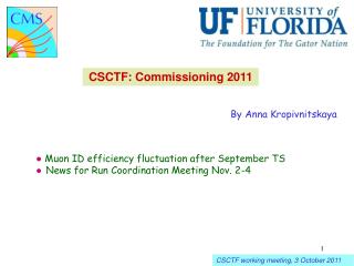 CSCTF: Commissioning 2011